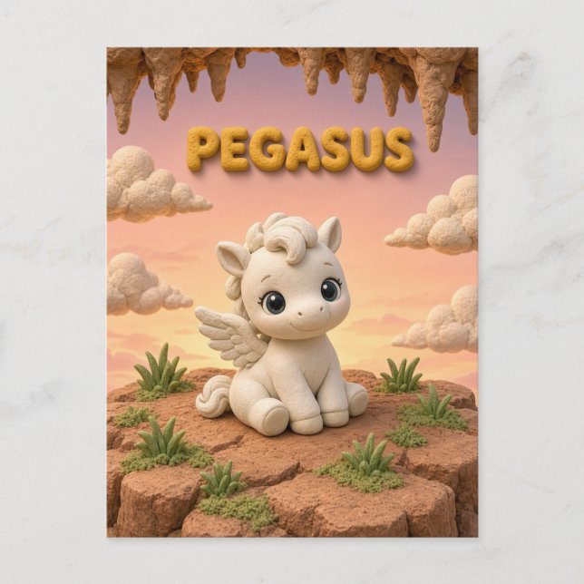 Söt liten Pegasus, mytisk Vykort (Framsida)