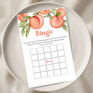 Söt Liten Persika Baby Shower Bingo Spel