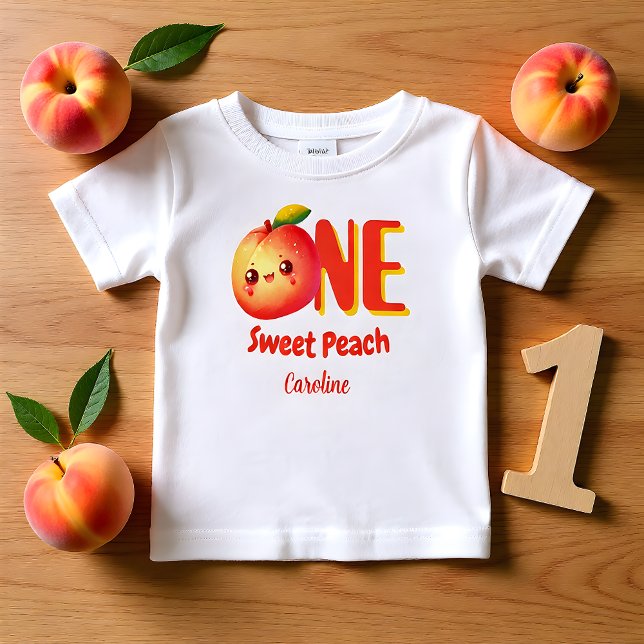 Söt Liten Persika Första Födelsedag T Shirt (Skapare uppladdad)