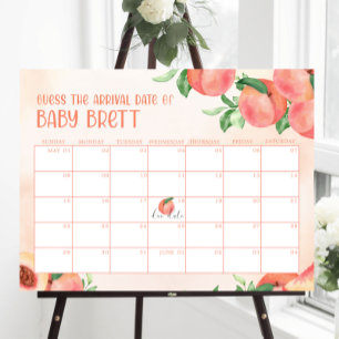 Söt liten persika Gissa förfallodatum-kalender Poster
