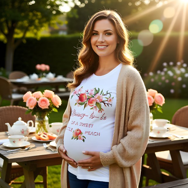 Söt Liten Persika Mamma T Shirt (Skapare uppladdad)