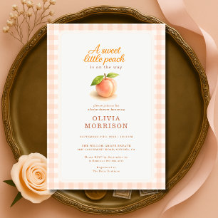 Söt liten persika sommar randig baby shower inbjudningar