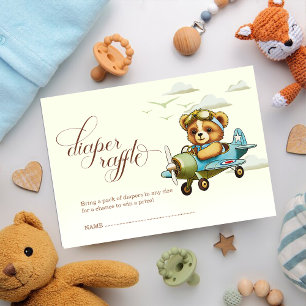 Söt Liten Pilot Baby Shower Blöja-Lottteri Tilläggskort