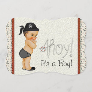 Söt liten piratbebis Baby Shower Inbjudningar