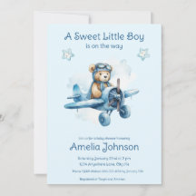 Söt liten pojke på väg Baby Shower