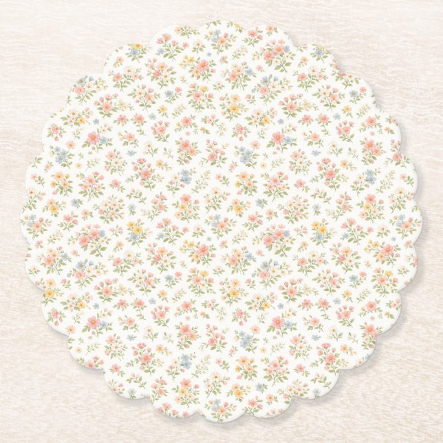 Söt liten prickig blommig sömlös mönster underlägg papper (Framsida)