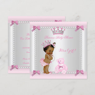 Söt liten prinsessa baby shower flicka etnisk inbjudningar