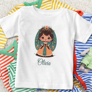Söt Liten Prinsessa Blommig Personlig T Shirt