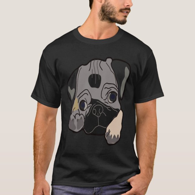 Söt Liten Pug Ser Fantastisk Ut Perfekt Gåvaidé Cl T Shirt (Framsida)