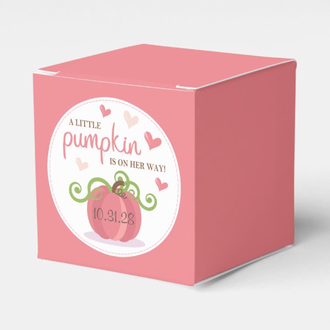 Söt liten pumpa baby shower presentaskar (Framsidan Sidan)