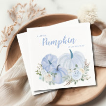 Söt Liten Pumpa Blå Bebis Baby Shower