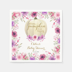 Söt liten pumpa blommande baby shower pappersservett