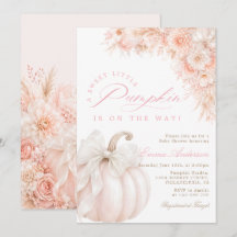Söt Liten Pumpa Blommig Flicka Baby Shower