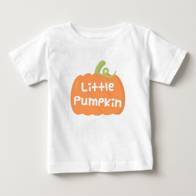 Söt Liten Pumpa Höst Baby T-Shirt (Framsida)