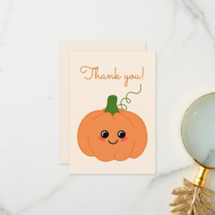 Söt Liten Pumpa Orange Bebis Shower Tack Kort