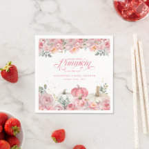 Söt Liten Pumpa Rosa Blommig Höst Bebis Shower
