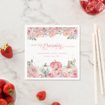 Söt Liten Pumpa Rosa Blommig Höst Bebis Shower