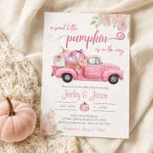 Söt Liten Pumpa Rosa Flicka Bebis Shower