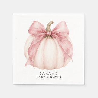 Söt Liten Pumpa & Rosa Slinga Barnkalas Pappersservett
