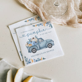 Söt liten Pumpkin Blue Autumn Shower Pappersservett
