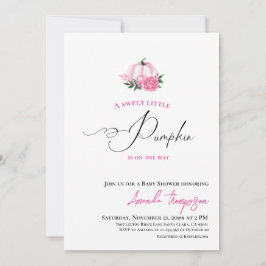 Söt, liten Pumpkin-minimalistisk Rosa babyskor Inbjudningar
