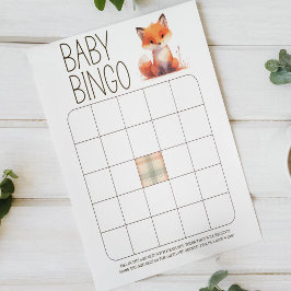 Söt liten räv baby bingo baby shower spel poster