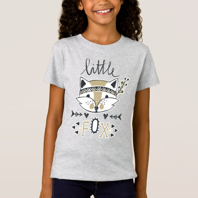 Söt Liten Räv  T Shirt (Framsida)