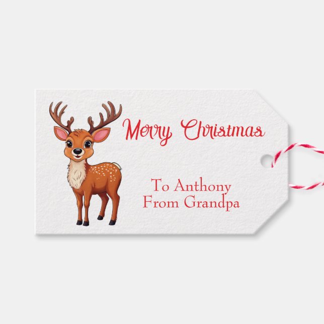 Söt liten ren julklapps tag presentetikett (Framsidan (Horizontal))