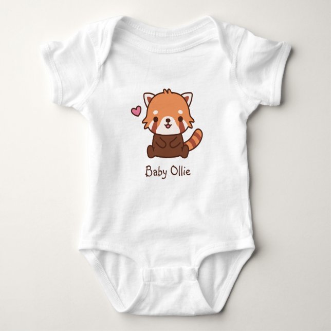 Söt Liten Röd Panda Personlig T Shirt (Framsida)