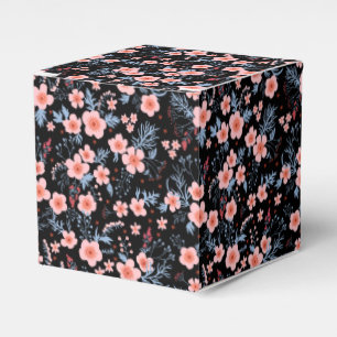 Söt liten rosa blomma med svart bakgrund presentaskar