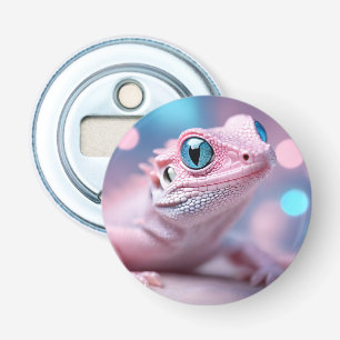 Söt liten rosa ödla med stora blå ögon flasköppnare