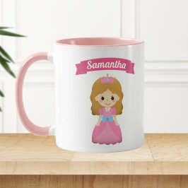 Söt liten rosa prinsessa för barn mugg