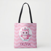 Söt liten rosa uggla med halsduk