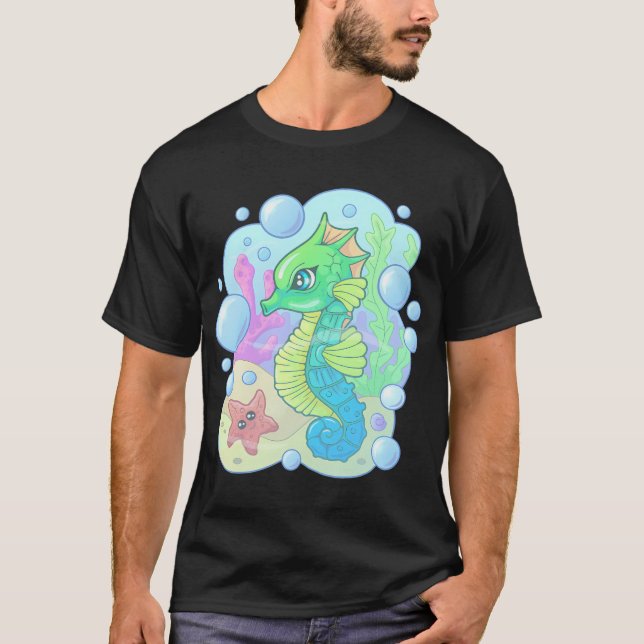 söt liten sjöhäst t shirt (Framsida)