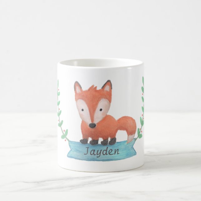 Söt liten skogsräv Personlig barnmugg Kaffemugg (Center)