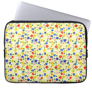 Söt Liten Snygg Blommig på Pastellgul Laptop Fodral