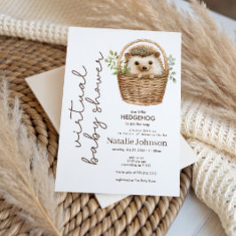 Söt Liten Socker Hedgehog Virtuell Baby Shower Inbjudningar