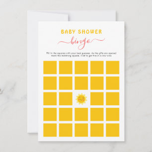 Söt Liten Solsken Baby Shower Bingo Spelkort Inbjudningar