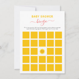 Söt Liten Solskens Baby Shower Bingo Spelkort Inbjudningar