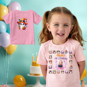 Söt Liten Spök Halloween Flicka Födelsedagsfoto T Shirt