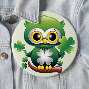 Söt liten St. Patrick-serie om en uggla Knapp