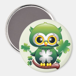 Söt liten St. Patrick-serie om en uggla Magnet