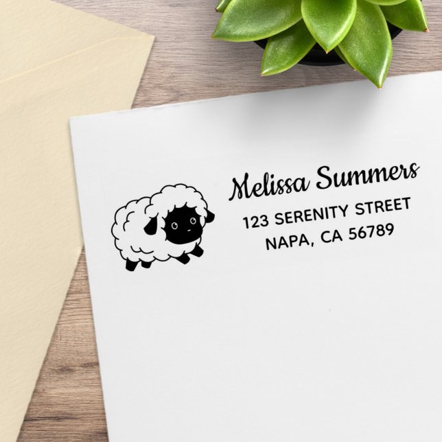 Söt Liten Svartnosad Tacka Returadress Stämpel (Skapare uppladdad)