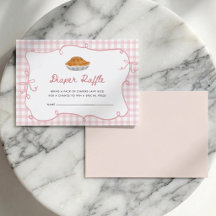 Söt Liten Tårta Rosa Gingham Blöja Lotteri Kort
