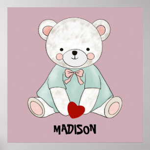 Söt liten teddy poster