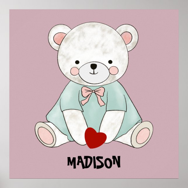 Söt liten teddy  poster (Framsidan)