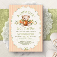 Söt Liten Teddybjörn Baby Shower för Apelsiner