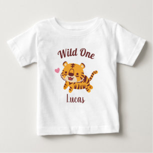 Söt liten tiger, vild en kul t shirt