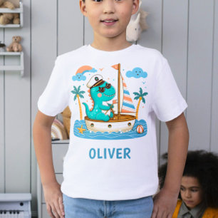 Söt liten Trex nautisk segelbåtskapten T Shirt