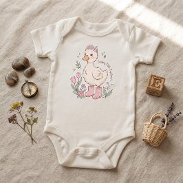 Söt liten upptäcktsresande söt anka blommig baby  t shirt